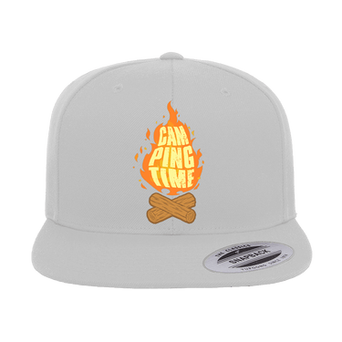 Camp Fire Printed Flat Bill Cap
